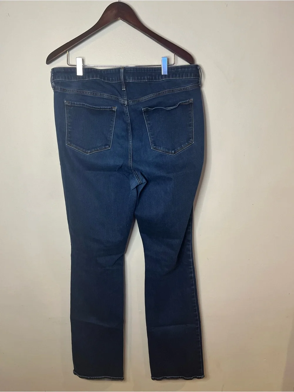 Old Navy Women's Dark Blue Mid-Rise Kicker Boot-Cut Jeans